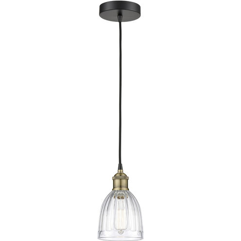 Brookfield 1 Light 5.75 inch Black Antique Brass Mini Pendant Ceiling Light in Clear Glass