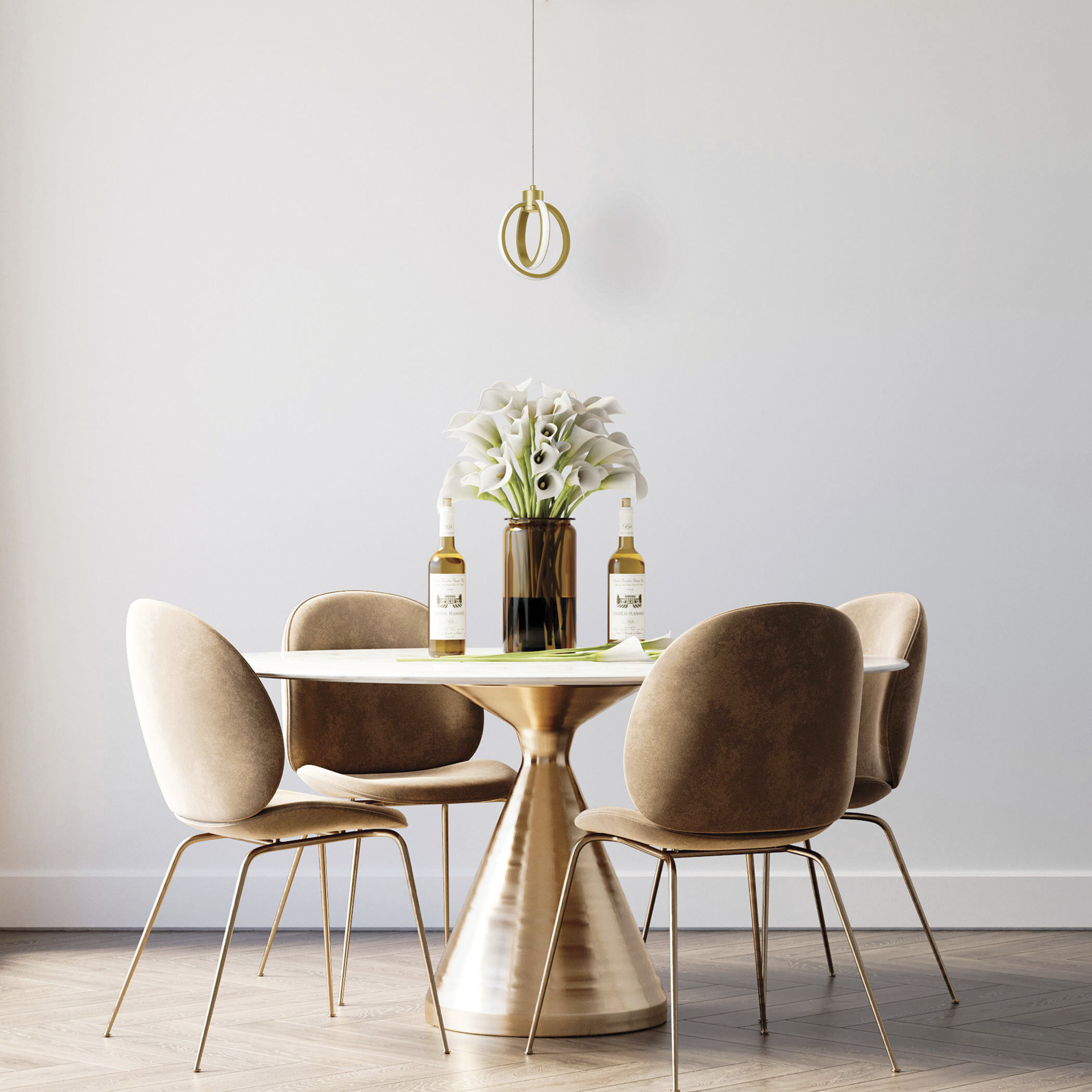 Parson LED 6.25 inch Aged Brass Pendant Ceiling Light