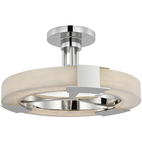 Kelly Wearstler Covet LED 13.75 inch Polished Nickel and Alabaster Ring Semi-Flush Mount Ceiling Light, Medium