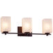 Fusion LED 24 inch Dark Bronze Bath Bar Wall Light in 2100 Lm LED, Square with Flat Rim, Frosted Crackle Fusion