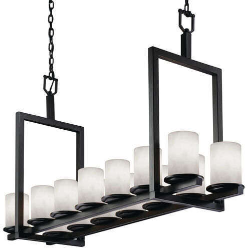 Clouds 14 Light 13 inch Matte Black Chandelier Ceiling Light, Cylinder