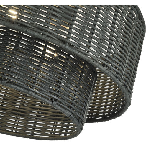 Weavington 3 Light 15 inch Black Semi Flush Mount Ceiling Light, Large