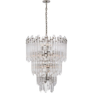 Suzanne Kasler Adele 12 Light 24 inch Polished Nickel with Clear Acrylic Three-Tier Waterfall Chandelier Ceiling Light