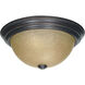 Brentwood 2 Light 13 inch Mahogany Bronze and Champagne Flush Mount Ceiling Light