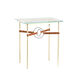 Equus 25.1 X 22 inch Modern Brass and Vintage Platinum Side Table in Leather Chestnut, Modern Brass/Vintage Platinum
