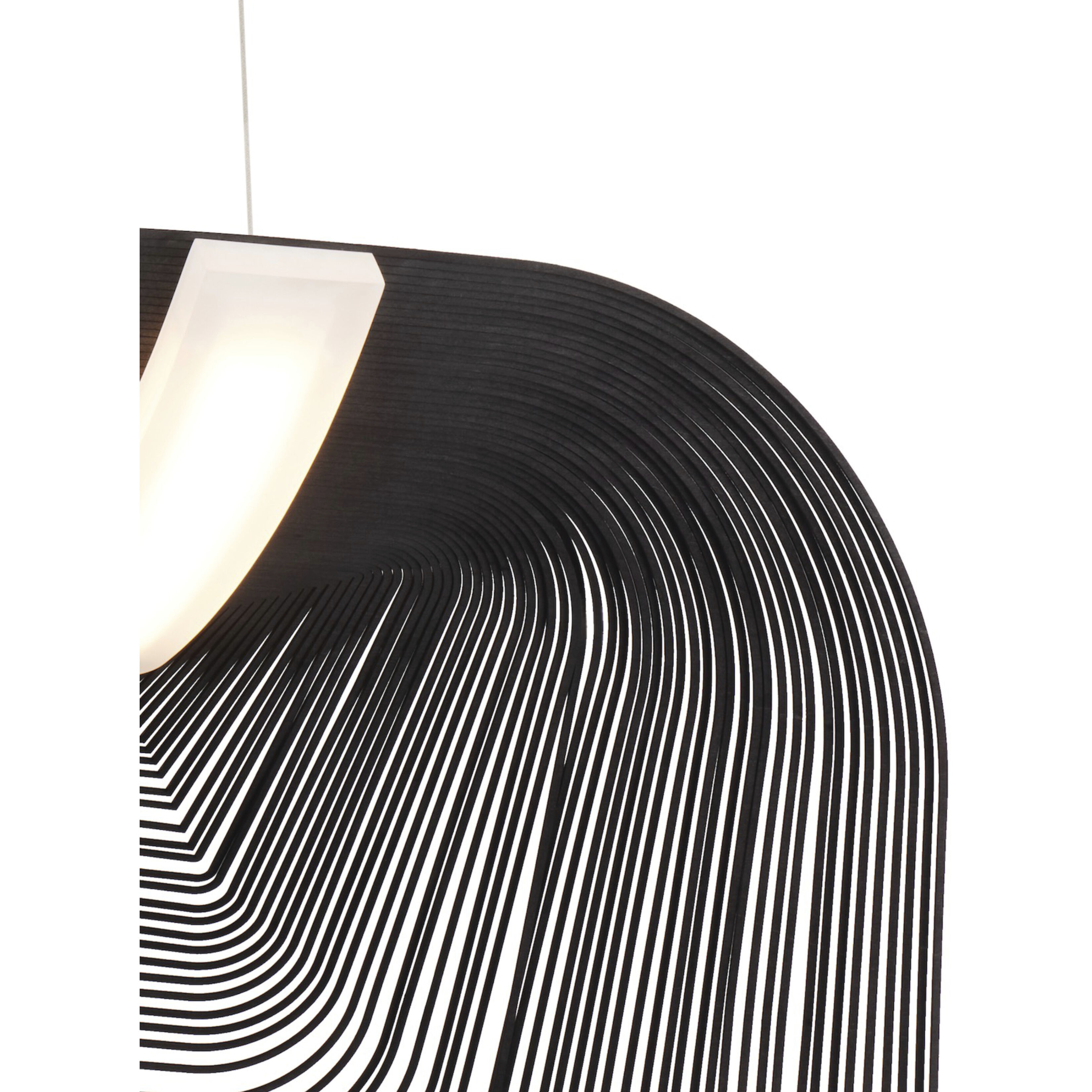 Eco Collection - Madera Family 23.75 inch Matte Black Pendant Ceiling Light in Black Wood, EVOLV