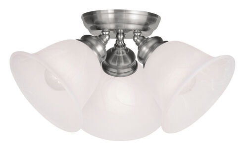 Essex 3 Light 15 inch Brushed Nickel Semi-Flush Mount Ceiling Light