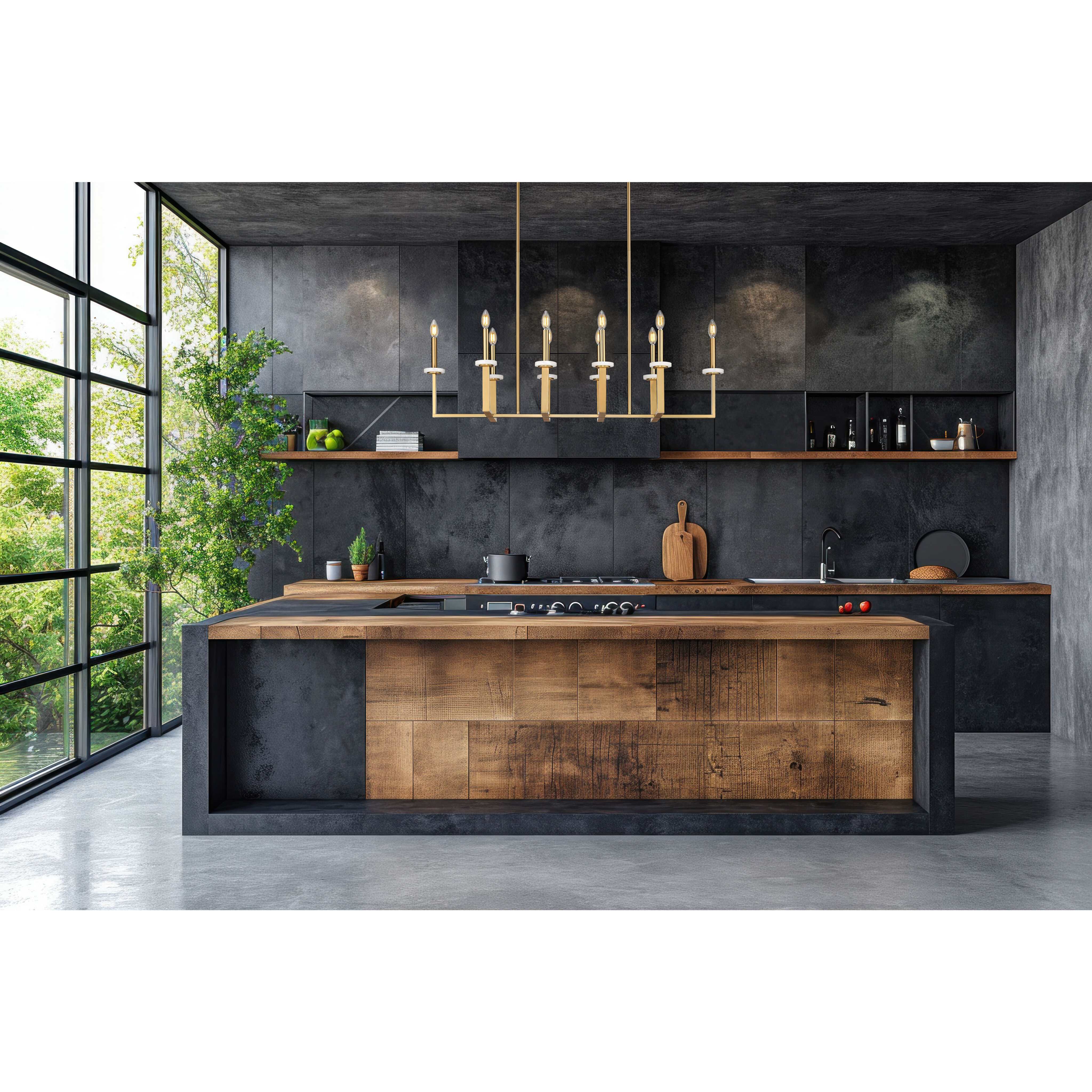 Gaultier 10 Light 44.75 inch Mondern Gold Linear Chandelier Ceiling Light in Modern Gold