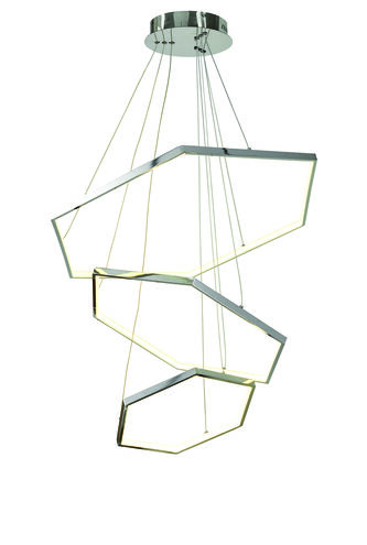 Senary LED 32 inch Chrome Foyer Chandelier Ceiling Light