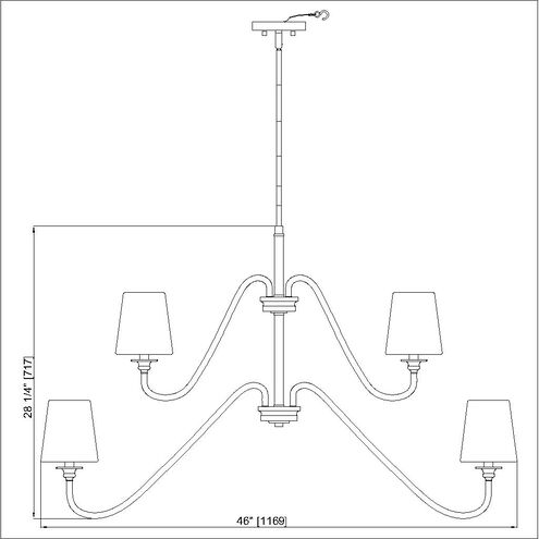 Gianna 9 Light 46 inch Modern Gold Chandelier Ceiling Light