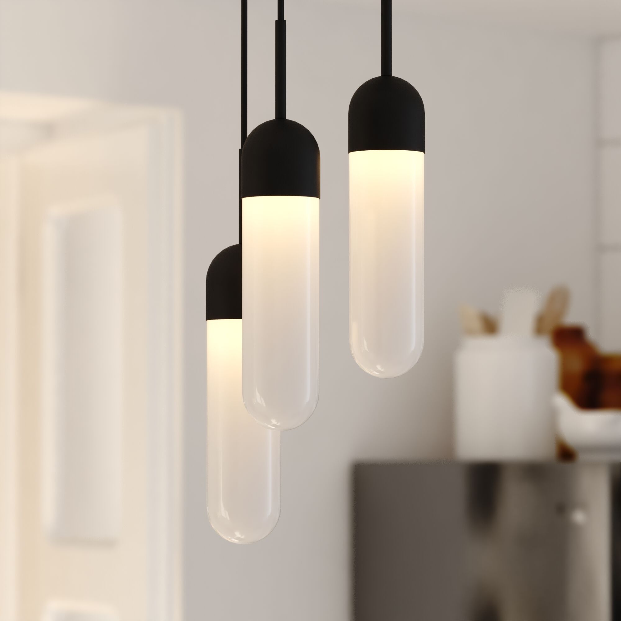 Thalia LED 10 inch Matte Black Pendant Ceiling Light