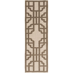 Alameda 96 X 30 inch Khaki, Dark Brown Rug