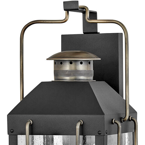 Heritage Fitzgerald LED 24 inch Textured Black with Burnished Bronze Outdoor Wall Mount Lantern