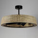 Tulum 28 inch Dark Bronze Fandelight in Natural Rattan