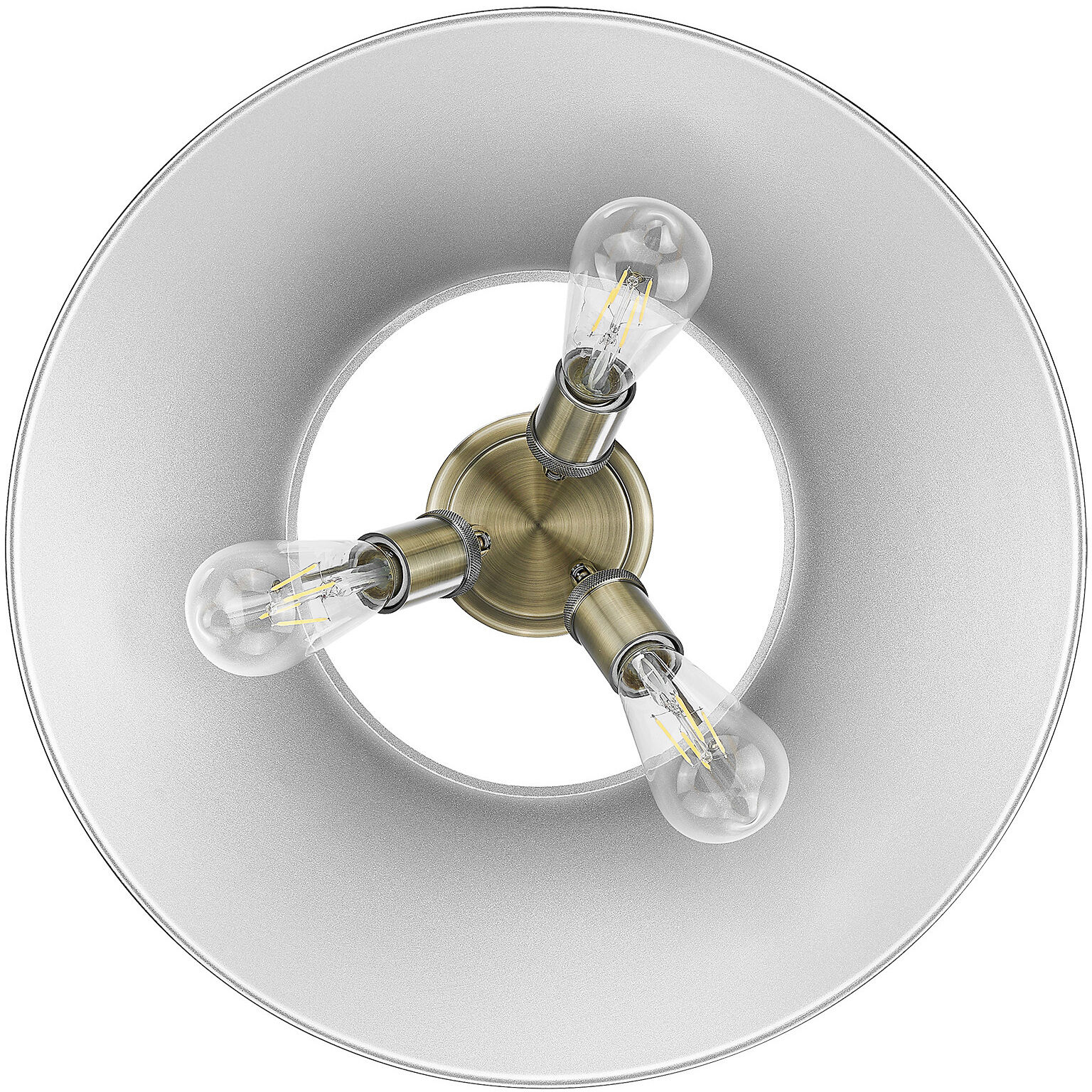 Yep Orwell 3 Light 18.75 inch Aged Brass Flush Mount Ceiling Light in Chrome