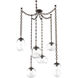 Cosmos 6 Light 17 inch Flat Bronze Swag Multi-Pendant Ceiling Light in Clear, Oval Chain
