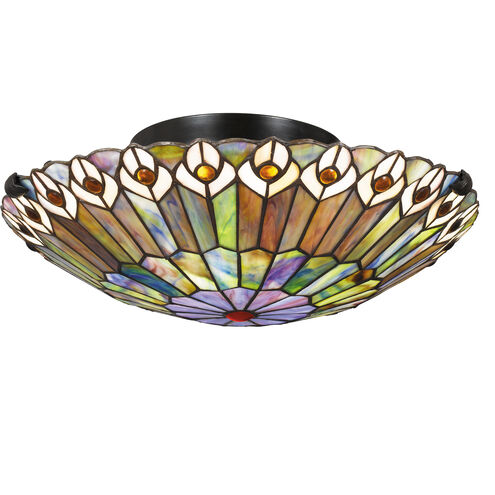 Watkins 2 Light 17 inch Vintage Bronze Flush Mount Ceiling Light