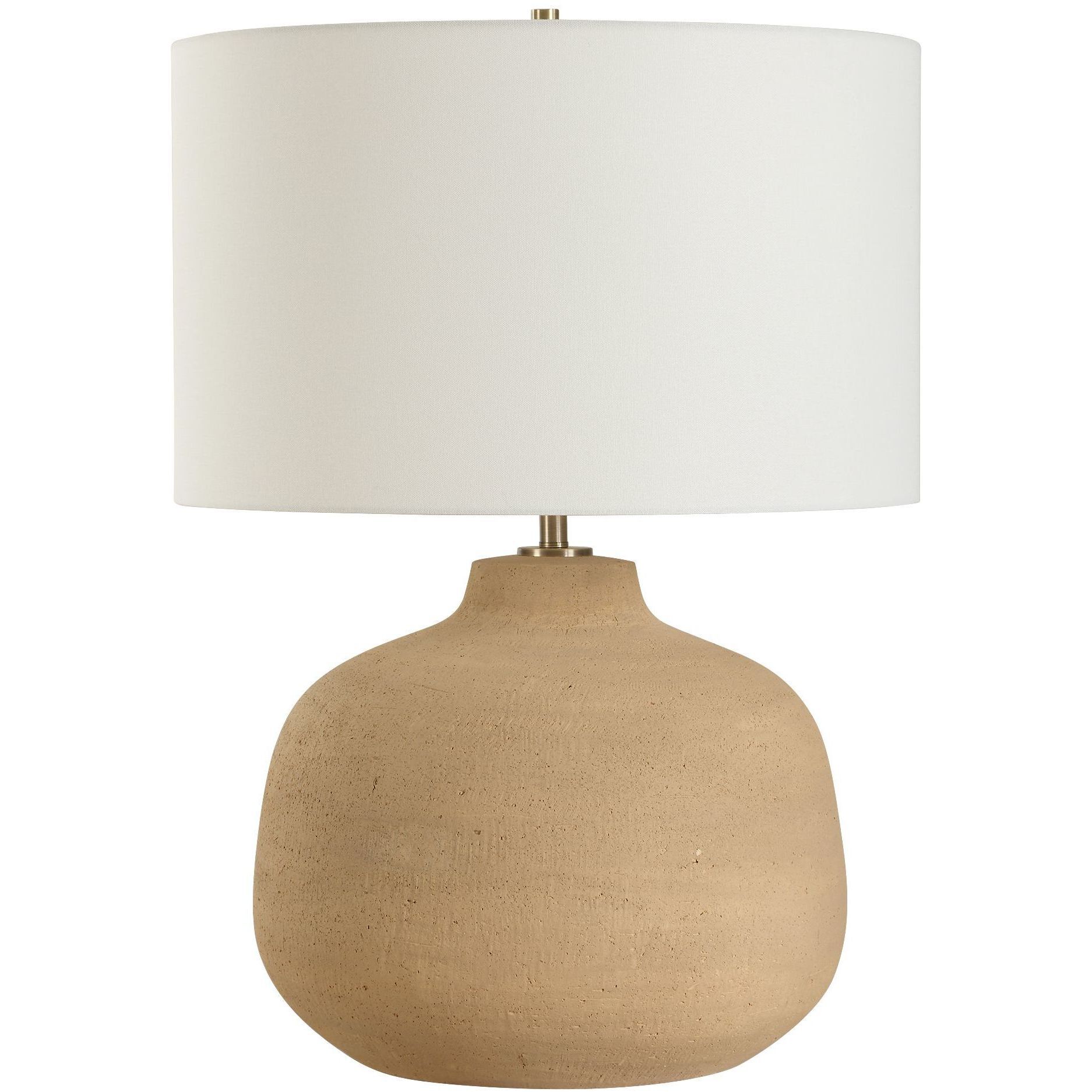 Cline 28.25 inch 150.00 watt Terracotta and Brass Table Lamp Portable Light