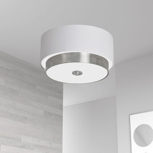 Larkin LED 14 inch Satin Chrome Flush Mount Ceiling Light