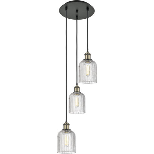Bridal Veil 3 Light 11.5 inch Black Antique Brass Multi Pendant Ceiling Light in Clear