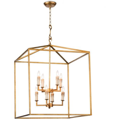 Southern Living Cape 8 Light 24 inch Antique Gold Leaf Ceiling Lantern Ceiling Light