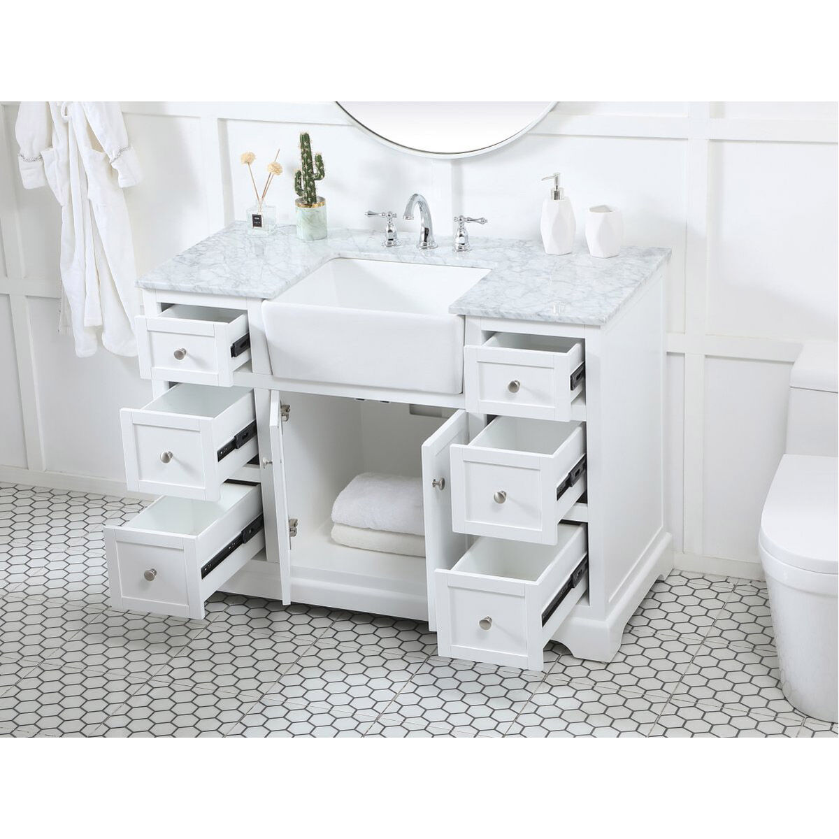 Franklin 48 X 22 X 35 inch White Bathroom Vanity Cabinet