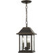Mariner's Pointe 3 Light 9 inch Oil Rubbed Bronze/Gold Outdoor Chain Hung Lantern, Great Outdoors
