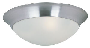 Essentials - 585x 2 Light 14 inch Satin Nickel Flush Mount Ceiling Light in Frosted