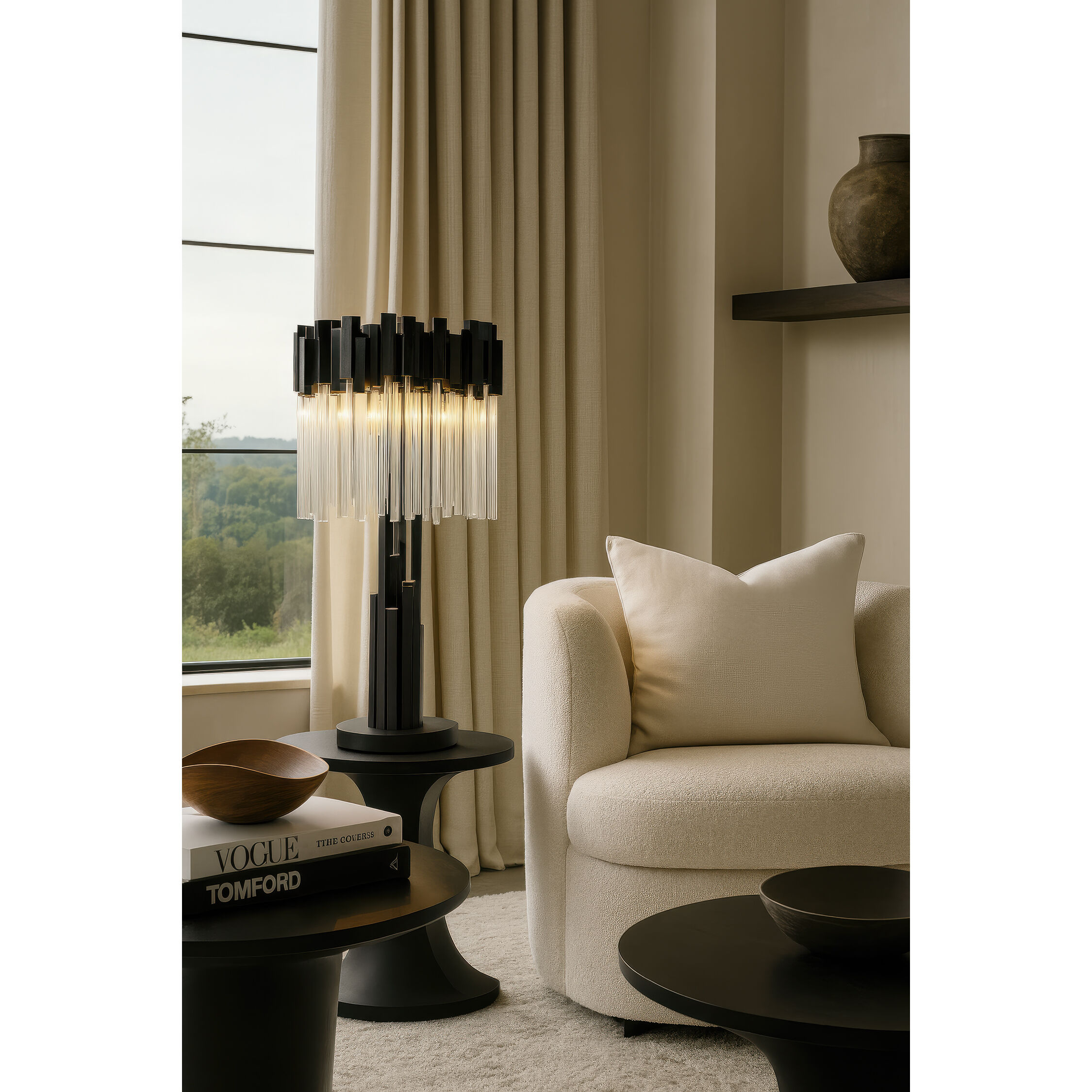 Matrix 30 inch 5 watt Matte Black and French Gold Table Lamp Portable Light in Matte Black/French Gold