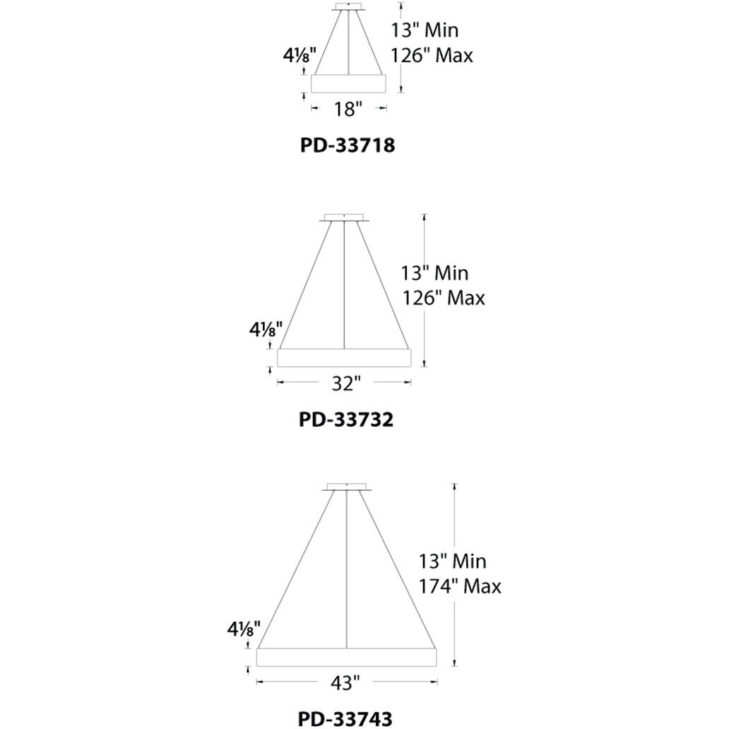 Corso LED 52.5 inch White Pendant Ceiling Light, dweLED