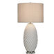 Cameron 36 inch 100.00 watt White and Antique Brass and Clear Table Lamp Portable Light