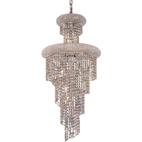 Spiral 10 Light 16 inch Chrome Dining Chandelier Ceiling Light in Royal Cut