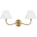 C&M by Chapman & Myers Laguna 2 Light 21.63 inch Burnished Brass Sconce Wall Light