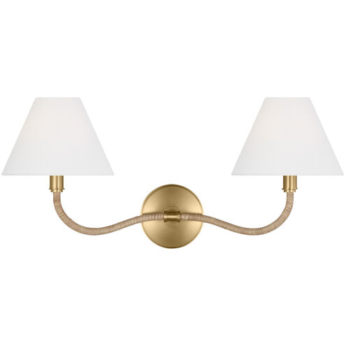 C&M by Chapman & Myers Laguna 2 Light 21.63 inch Burnished Brass Sconce Wall Light