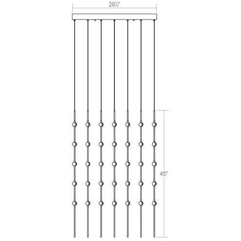 Constellation Cosmic Cube LED 30 inch Satin Nickel Chandelier Ceiling Light in 2700K, 20 ft. Cord, White Optical Acrylic