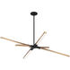 Asterisk LED 27 inch Matte Black and Aged Gold Brass Pendant Ceiling Light