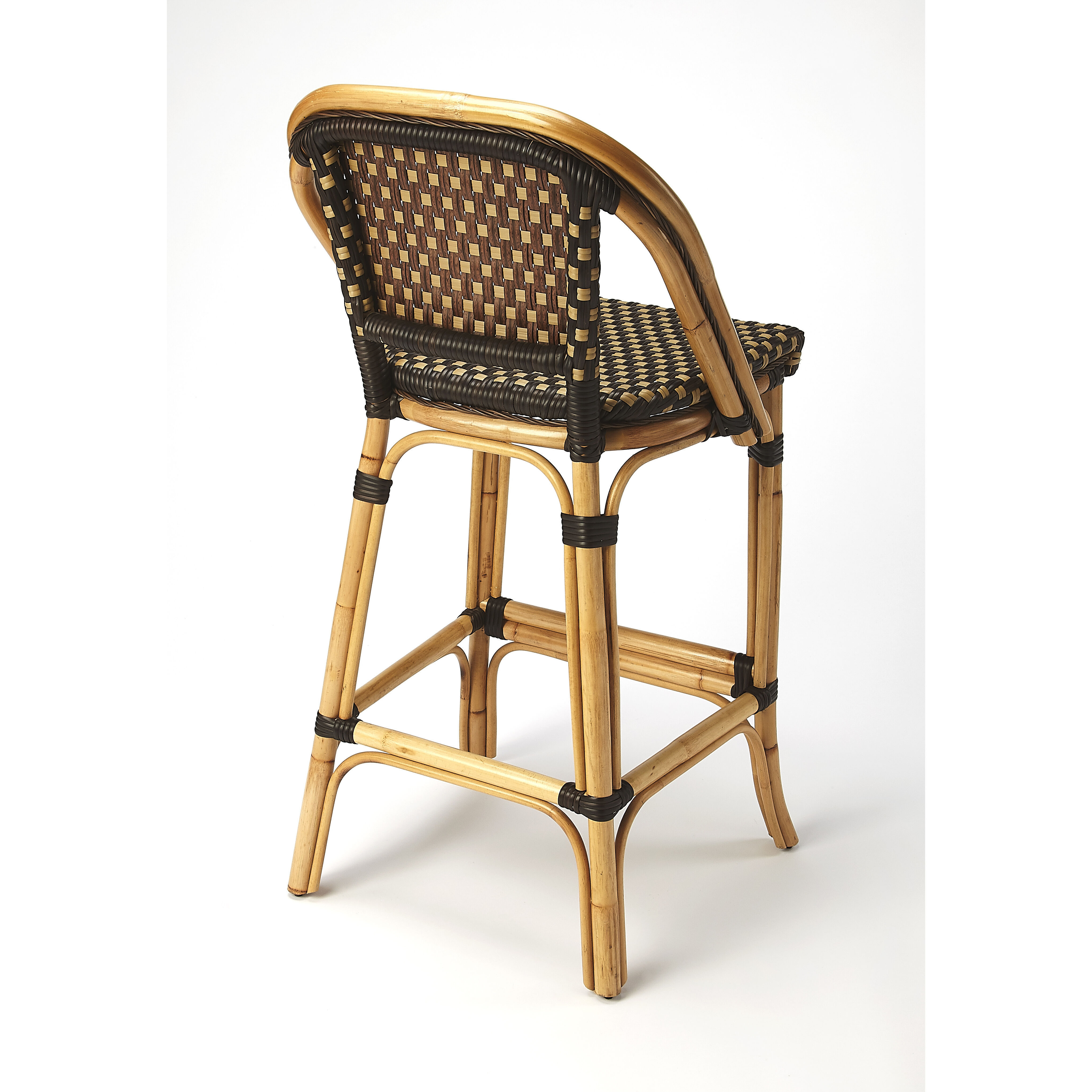 Designer'S Edge Lila Dark Brown Rattan 41 inch Chocolate Rattan Barstool