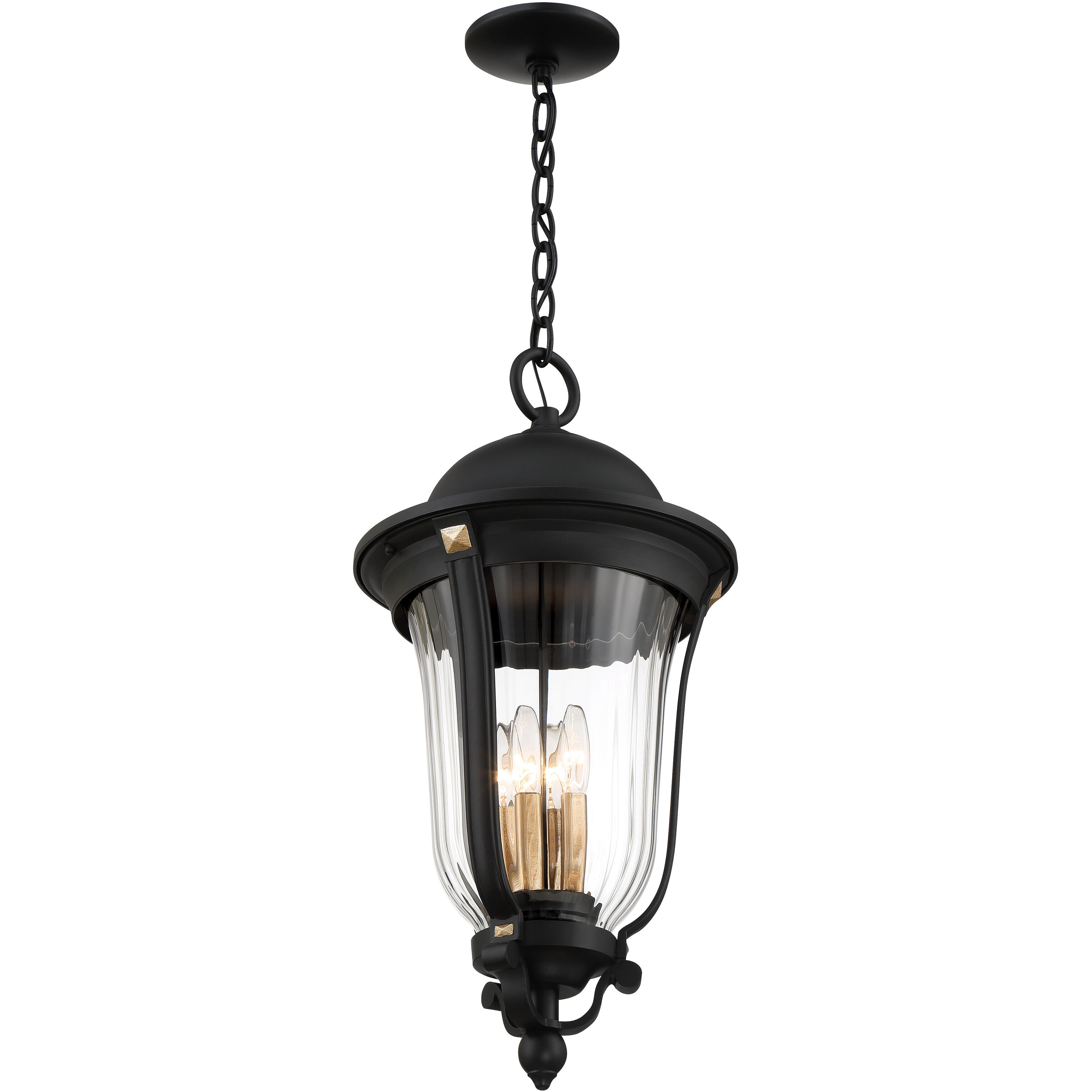 Peale Street 4 Light 12.13 inch Sand Coal And Vermeil Gold Outdoor Hanging Light, The Great Outdoors