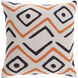 Nairobi 18 X 18 inch Light Gray and Burnt Orange Throw Pillow