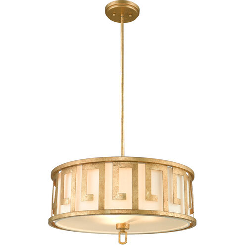 Lemuria 3 Light 22 inch Distressed Gold Pendant Ceiling Light, Gilded Nola