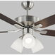 Linden 52 LED 3 52 inch Brushed Steel with Silver/American Walnut Reversible Blades Ceiling Fan