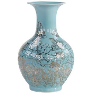 Turquoise Flores 19 X 12 inch Vase
