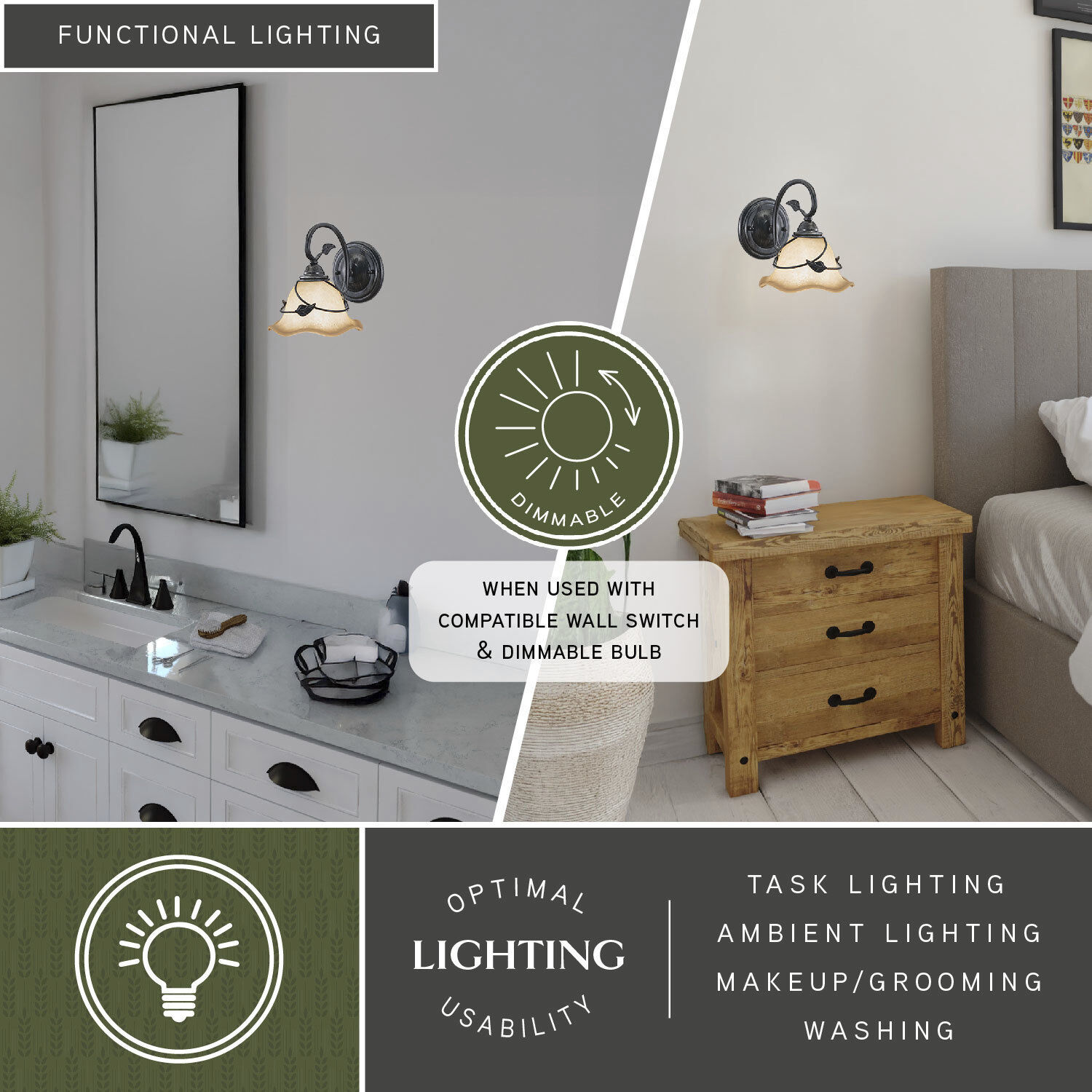 Vine LED 10 inch Oil Shale Bathroom Light Wall Light