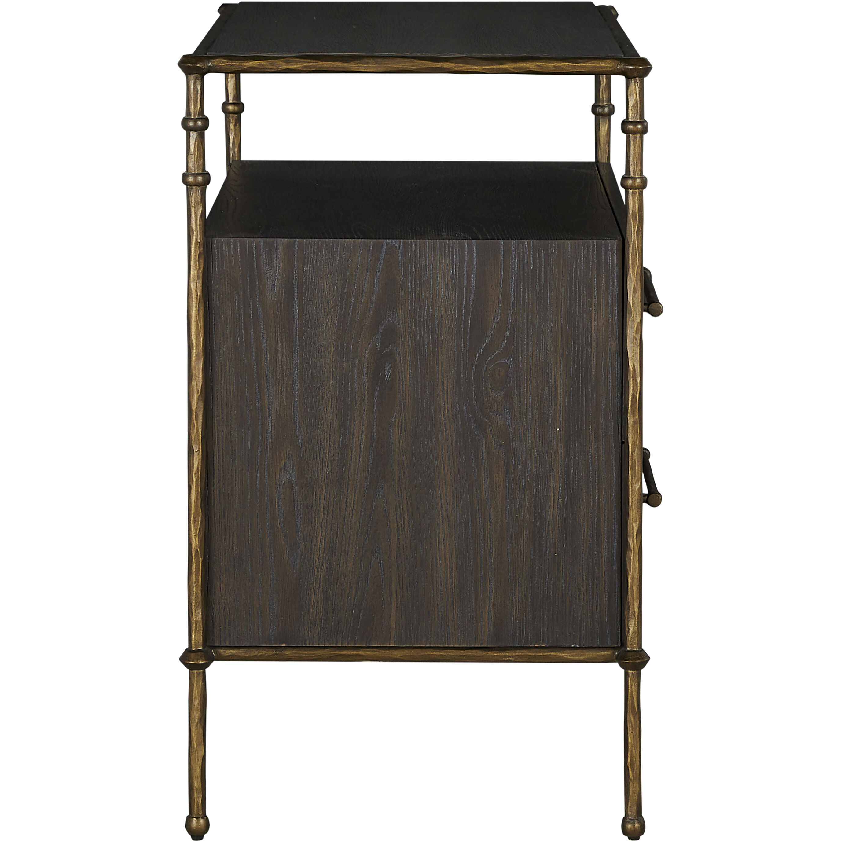 Reese 38.5 X 32.5 inch Cerused Forest Black and Dark Antique Brass Nightstand