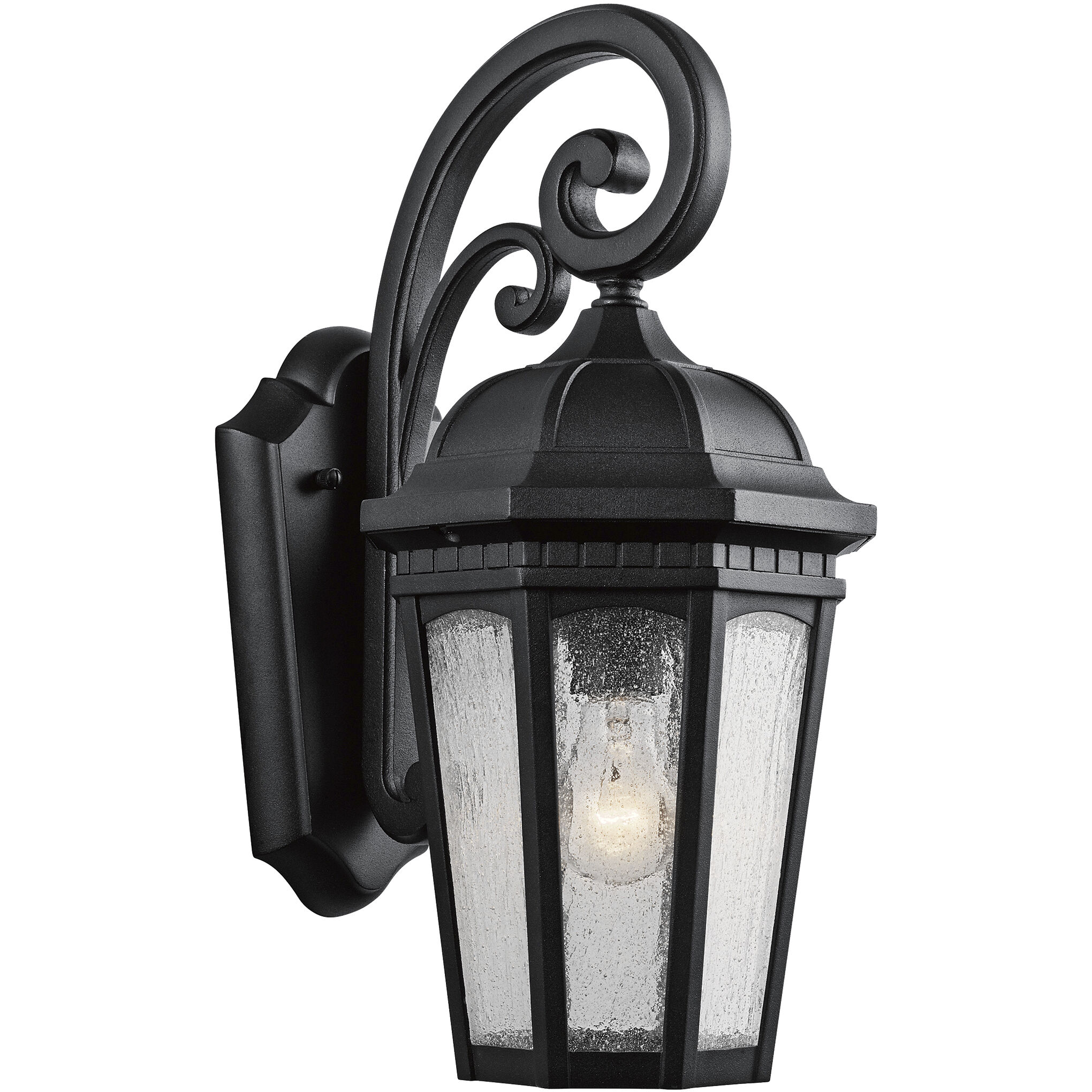 Courtyard 1 Light 18 inch Textured Black Outdoor Wall in A21, Medium