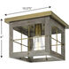 Hedgerow 1 Light 10 inch Distressed Brass Flush Mount Ceiling Light