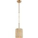 Abaca 1 Light 8 inch Satin Brass Mini Pendant Ceiling Light