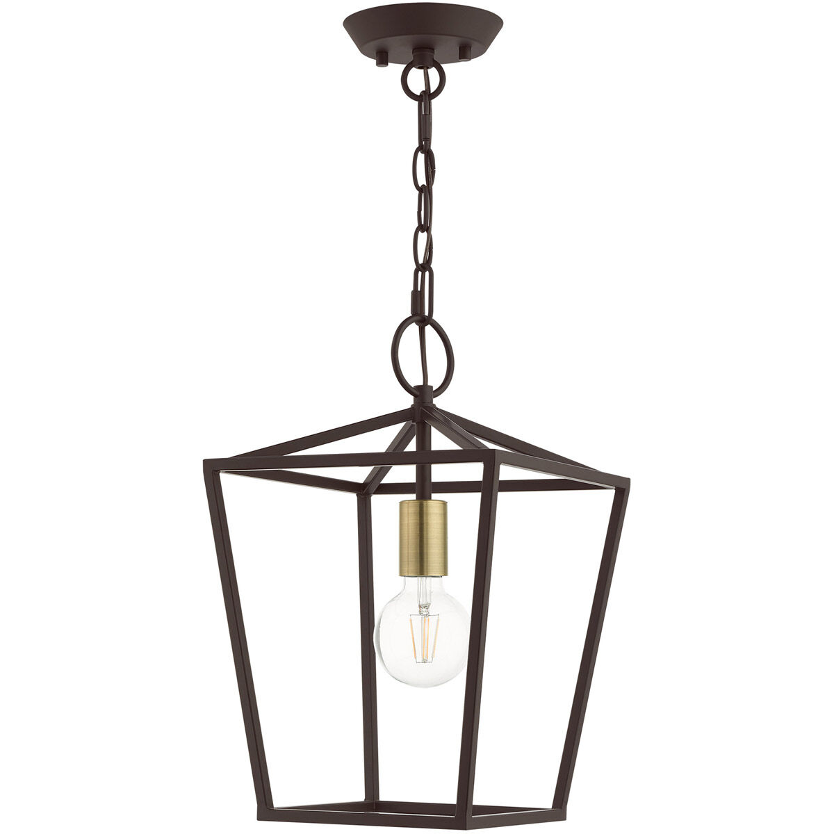 Devone 1 Light 10 inch Bronze Convertible Semi Flush/Lantern Ceiling Light