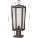 Madison 1 Light 22.88 inch Bronze Outdoor Post Lantern in Seedy Glass