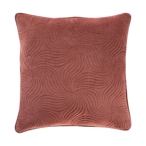 Quilted Cotton Velvet 22 X 22 inch Burgundy Pillow Kit, Square